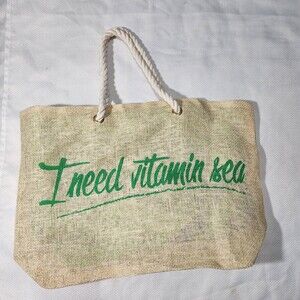 Pier 27 Tote Bag Large Beach bag Logo "I Need Vitamin Sea" Shoulder bag